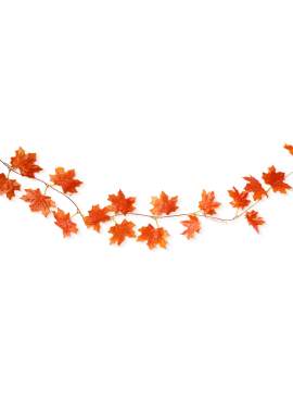 Ghirlandă decorativă de toamnă cu frunze – 240 cm – roșu, portocaliu, galben