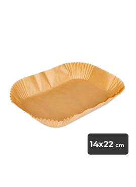 Hârtie de copt pentru friteuză cu aer - pentru cuptor fără ulei - dreptunghi - 14 x 22 cm - 50 buc / pachet
