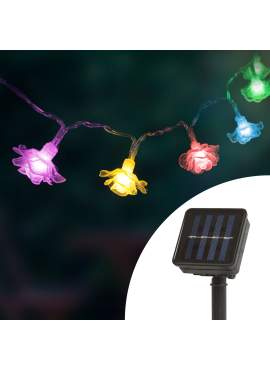 Instalație de pom cu încărcare solară LED - floare - 2,3 m - 20 LED - multicolore