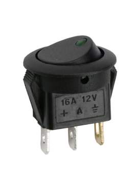 Interupator basculant1 circuit16A-12VDCOFF-ONcu LED verde