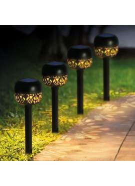 Lampă solară - 1 LED alb cald - 8 x 8 x 38 cm