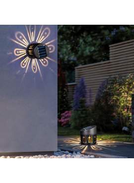 Lampă solară decorativă - de perete - 8 x 9 cm - 1 LED SMD alb cald