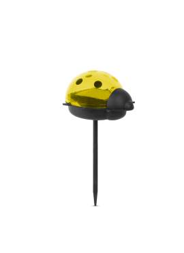 Lampă solară LED - buburuză - alb rece - roșu / galben - 75 x 60 x 156 mm