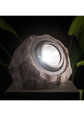Lampă solară LED de exterior – formă de piatră – albă – 20 x 12 x 16 cm