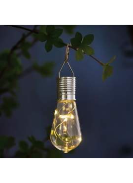Lampă solară suspendabilă  cu clemă 4 LED-uri alb cald - 4,7 x 11 cm
