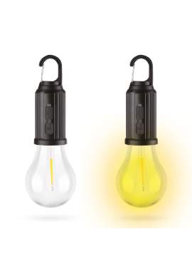 Lampa solară suspendată, formă bec, USB-C, 100 lumeni, 400 mAh