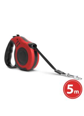 Lesă automată - 5 m - roșie
