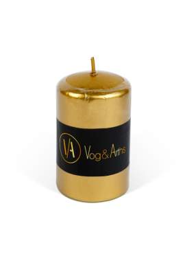 Lumânare cilindrică – aurie, fără parfum – 130 g