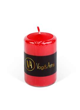Lumânare cilindrică – roșie, fără parfum – 130 g
