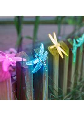 Lampă solară cu LED - libelulă - 2,9 m - 10 LED-uri colorate