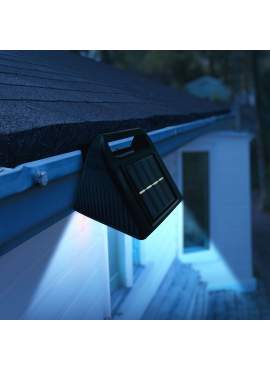 Lumină solară pentru jgheab - 6 LED-uri SMD alb rece - negru