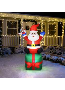 Moș Crăciun gonflabil - 180 cm - IP44 - 6 LED-uri albe - 100 - 240 V