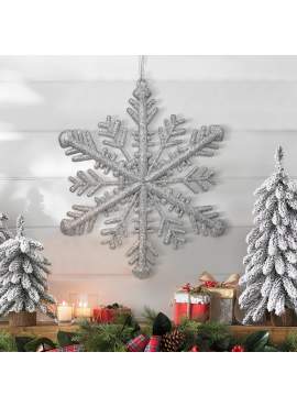 Ornament de Crăciun - cristal de gheață argintiu - 29 x 29 x 1 cm