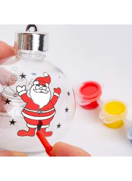 Ornament pentru brad de Crăciun - poate fi pictat - sferă + vopsea și pensulă - 80 mm