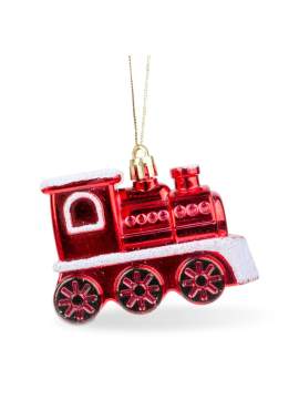 Ornament pentru brad - locomotivă lucioasă - 8 x 6 x 3 cm
