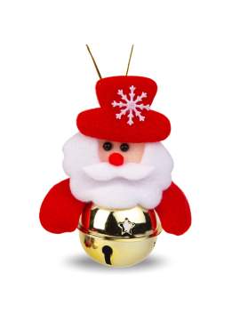 Ornament pentru brad - Mos Craciun cu clopot - 11 x 10 cm