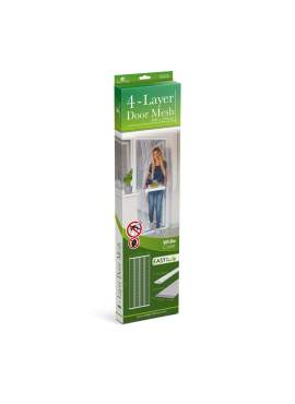 Perdea pt. usa din plasa anti-tantari, 4 benzi, max. 100 x 220 cm, alb