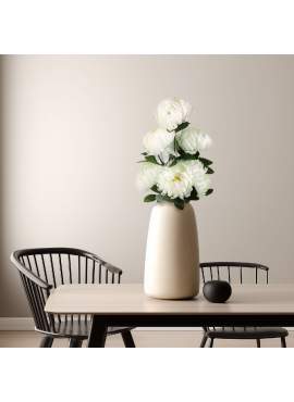 Plantă artificială decorativă - Crizantemă albă - 12 x 58 cm