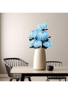 Plantă artificială decorativă - Crizantemă albastră - 12 x 58 cm