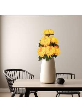 Plantă artificială decorativă - Crizantemă galbenă - 12 x 58 cm