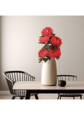 Plantă artificială decorativă - Crizantemă roșie - 12 x 58 cm
