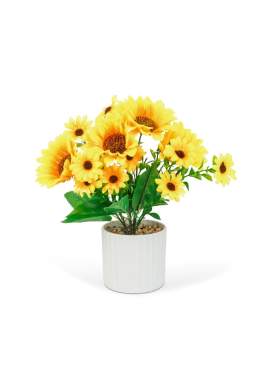 Plantă artificială decorativă - Floarea-soarelui - 20 x 8 cm