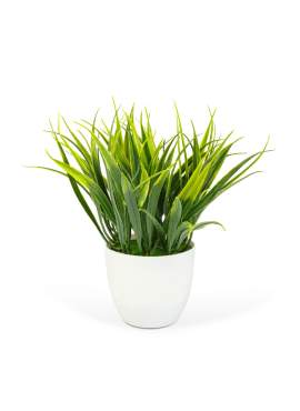 Plantă artificială decorativă - Iarbă artificială verde - 20 x 8 cm