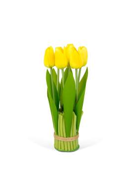 Plantă artificială decorativă - Lalea galbenă - 26 x 6,5 cm