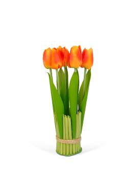 Plantă artificială decorativă - Lalea portocalie - 26 x 6,5 cm