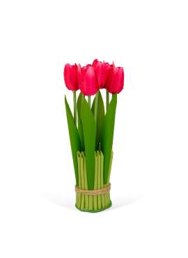 Plantă artificială decorativă - Lalea roșie - 26 x 6,5 cm
