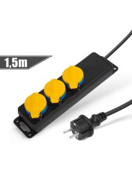 Prelungitor pentru exterior cu capac - 1,5 m - 3 x 230V - 3 x 1,5 mm2 - IP44
