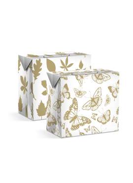 Pungă cadou - hartie - 225 x 135 x 200 mm - 2 tipuri / pachet