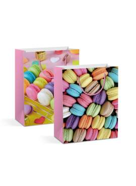 Pungă cadou - hârtie - 265 x 127 x 330 mm - 2 tipuri/pachet