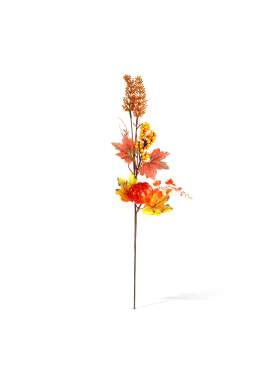 Ramură decorativă de toamnă cu frunze și bobițe – 62 cm – 2 modele