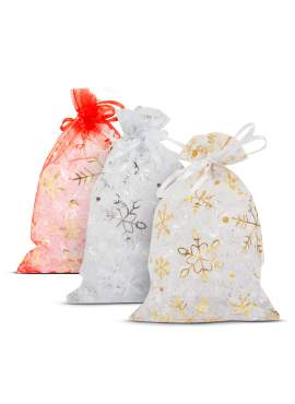 Săculeți organza pentru cadouri – set 12 bucăți – 10 x 15 cm – 3 culori