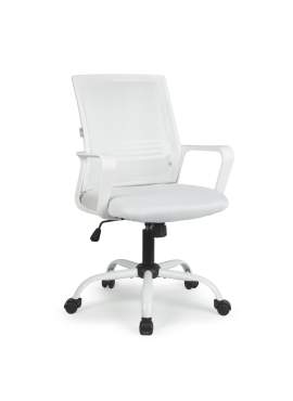 Scaun de birou ergonomic cu brațe fixe, alb, 70 x 51 / 52 x 50 cm