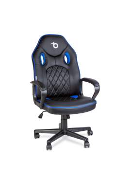 Scaun gamer cu cotieră - negru / albastru - 71 x 53 cm / 53 x 47 cm