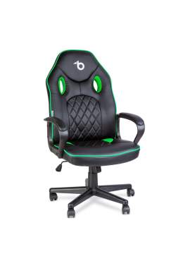 Scaun gamer cu cotieră - negru / verde - 71 x 53 cm / 53 x 47 cm