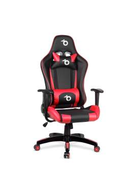 Scaun roșu de gaming - cu pernă de talie și pernă pentru cap