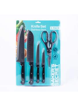 Set 5 pIese cuțite și foarfecă de bucătărie Baker's Secret