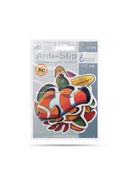 Set 6 stickere antiderapante baie – motive marine colorate – 10 cm – 6 modele diferite
