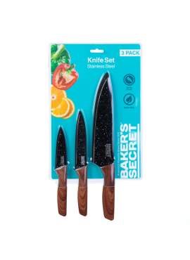 Set de 3 cutite de bucatarie + protectie lama Baker's Secret