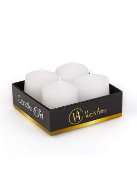 Set de lumânări – alb, fără parfum – 4 x 45 g