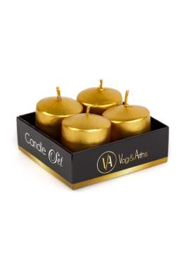 Set de lumânări – auriu, fără parfum – 4 x 45 g