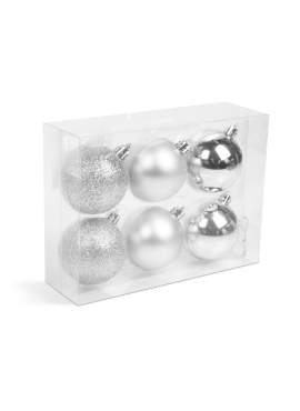 Set decor pentru brad - argintii - 6 piese / set