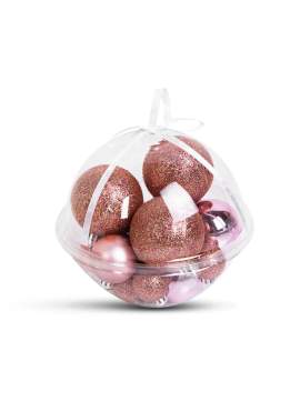 Set decor pentru brad - globuri - 3 - 6 cm - 16 buc / set