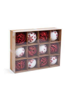 Set decor pentru brad - globuri - 6 cm - 12 buc / set