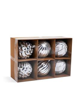 Set decorațiuni de brad - albe - 6 buc / set