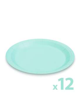 Set farfurii albastre din hârtie - 23 cm - 12 buc. /pachet