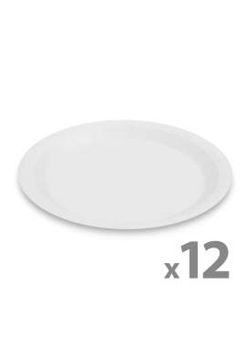 Set farfurii albe din hârtie - 23 cm - 12 buc. /pachet